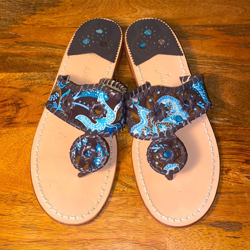 Jack Rogers Navajo Bandana Leather Sandals Women’s 7